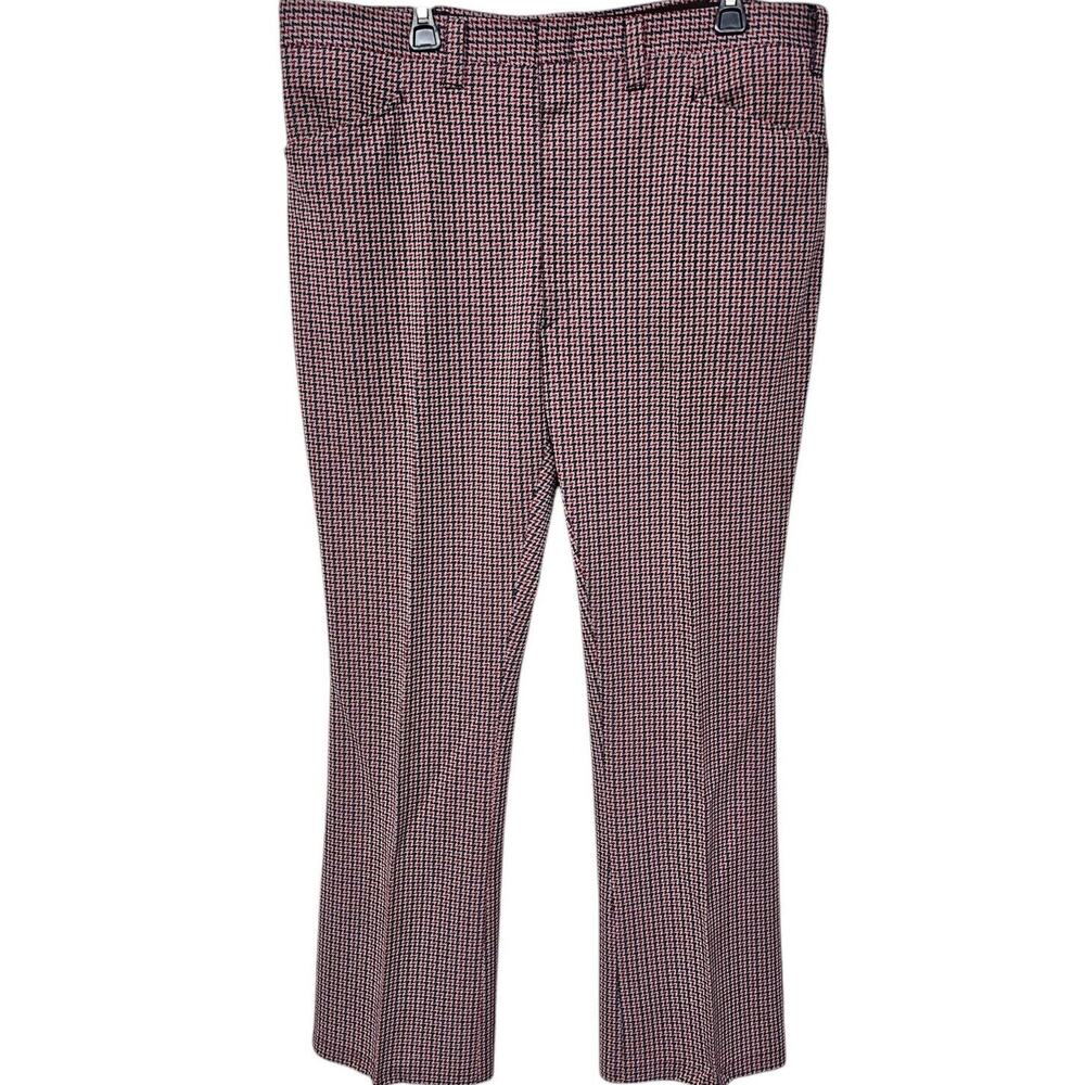 Haggar Pants Mens 38 32 Plaid Leisure Suit Disco Caddyshack Vtg 1960s 1970s